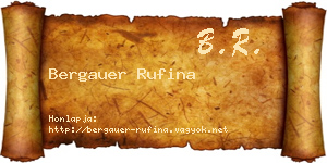 Bergauer Rufina névjegykártya